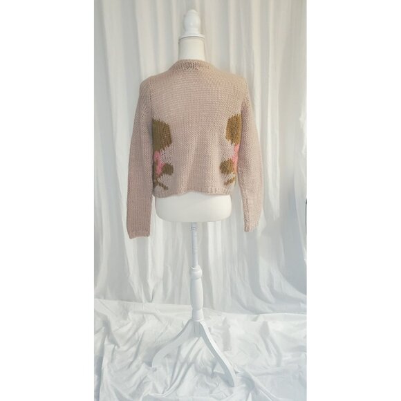 Amalialad Anthropology Wool Cardigan Sweater Size Medium Granola Chuncky Knit - Picture 6 of 16